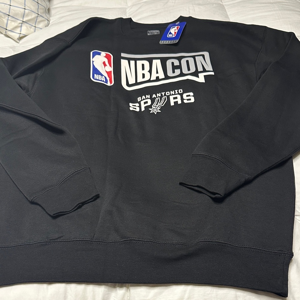 NBA Black Crewneck Sweater with Spurs Logo